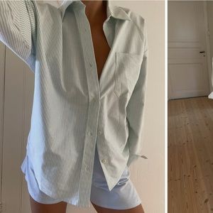 Djerf Avenue Breezy Stripe Top - Green